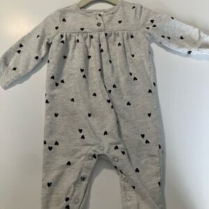 Carter's Light Gray Heart Pattern Footie
